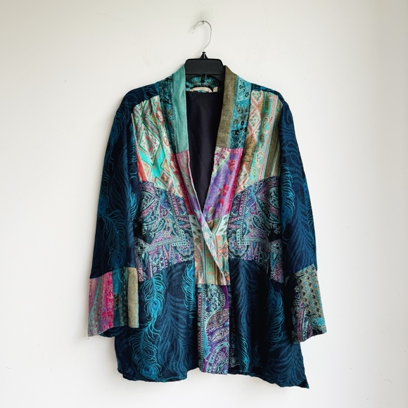 SOFT SURROUNDINGS Karli Kimono Peacock Tapestry Cardigan Size Large - Picture 5 of 6